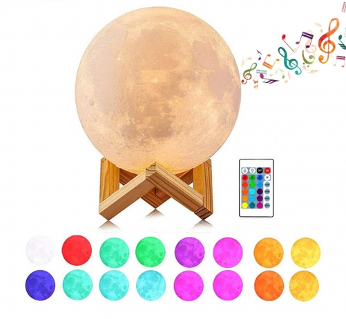 DOSYU 3D Moon Light, 20cm Night Moonlight Remote Control and Touch Control with USB Charger