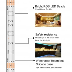 DOSYU 10M/32.8FT Strip Light, 3528 RGB LED Strip Light with Remote Control for TV, Party, Home, DIY, Christmas & Halloween Decorating