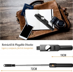 DOSYU Selfie Stick with Remote Control Mobile Phone Tripod 360° Rotation Expandable Selfie Stick Bluetooth (with Mirror)