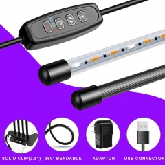 DOSYU Indoor Grow Light, 3/9/12H Timing Function, Red and Blue Full Ppectrum Four-head 80 LED Light, Adjustable Gooseneck, Suitable for Plant Growth