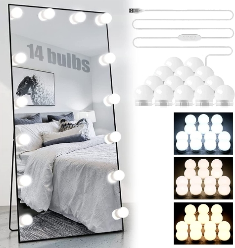 DOSYU LED Makeup Light with 14 Bulbs and 3 Color Modes, Adjustable Brightness, Dressing Table Lamp
