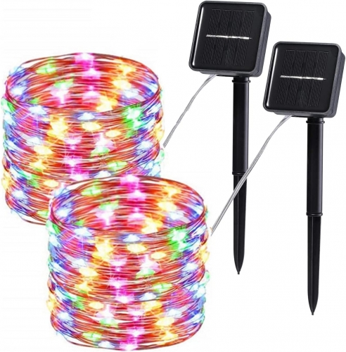 DOSYU Solar LED Christmas Light String, 10 Meters 100LED 8 Kinds Mode IP65 Waterproof, Solar Garden Light, Outdoor/Indoor, Trees, Christmas
