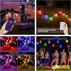 DOSYU S14 Solar Light String, 13m/30 Bulbs, IP65 Waterproof, APP Remote Control, LED Christmas Decoration