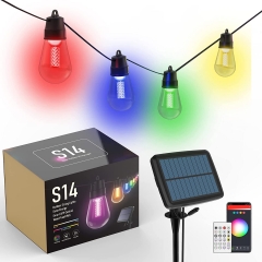 DOSYU S14 Solar Light String, 13m/30 Bulbs, IP65 Waterproof, APP Remote Control, LED Christmas Decoration