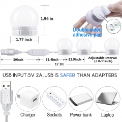 DOSYU LED Makeup Light with 14 Bulbs and 3 Color Modes, Adjustable Brightness, Dressing Table Lamp