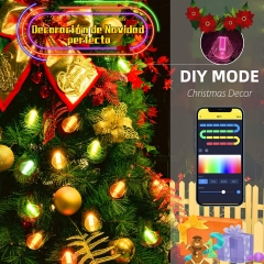 15M/49.2 FT Christmas Light String, 25pcs, IP65 Waterproof, for Christmas Decoration, Porch, Garden, Pool, Party, Campsite