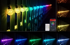 DOSYU 10M 50LED G40 Spherical Crystal String with IP65 Waterproof for Christmas Decoration, Porch, Garden, Swimming Pool, Party，Campsite (Adapter Bluetooth)