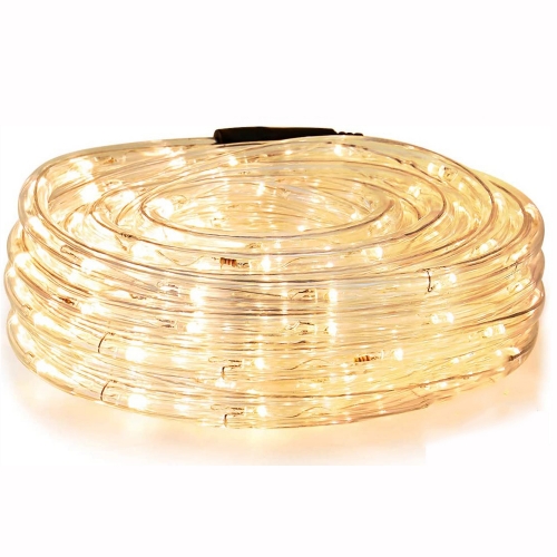 10M transparent christmas led hose, 200LED 110V 2 wire cuttable outdoor christmas rope light, 200LED outdoor waterproof warm wind rope light, suitable for indoor, courtyard, camping, landscape lighting