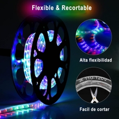 Christmas Light, LED Christmas Clear Hose, 8 Mode Color Change, IP67 Waterproof Light for Deck Decoration, Patio, Shrub, Camp, Landscape Lighting