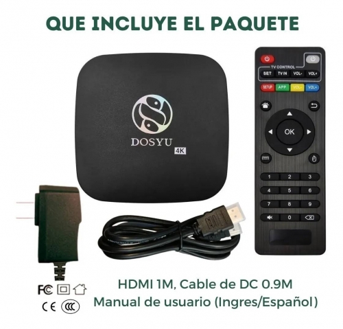 DOSYU Smart TV Box Android TV 1GB RAM 8GB ROM 4k Full HD