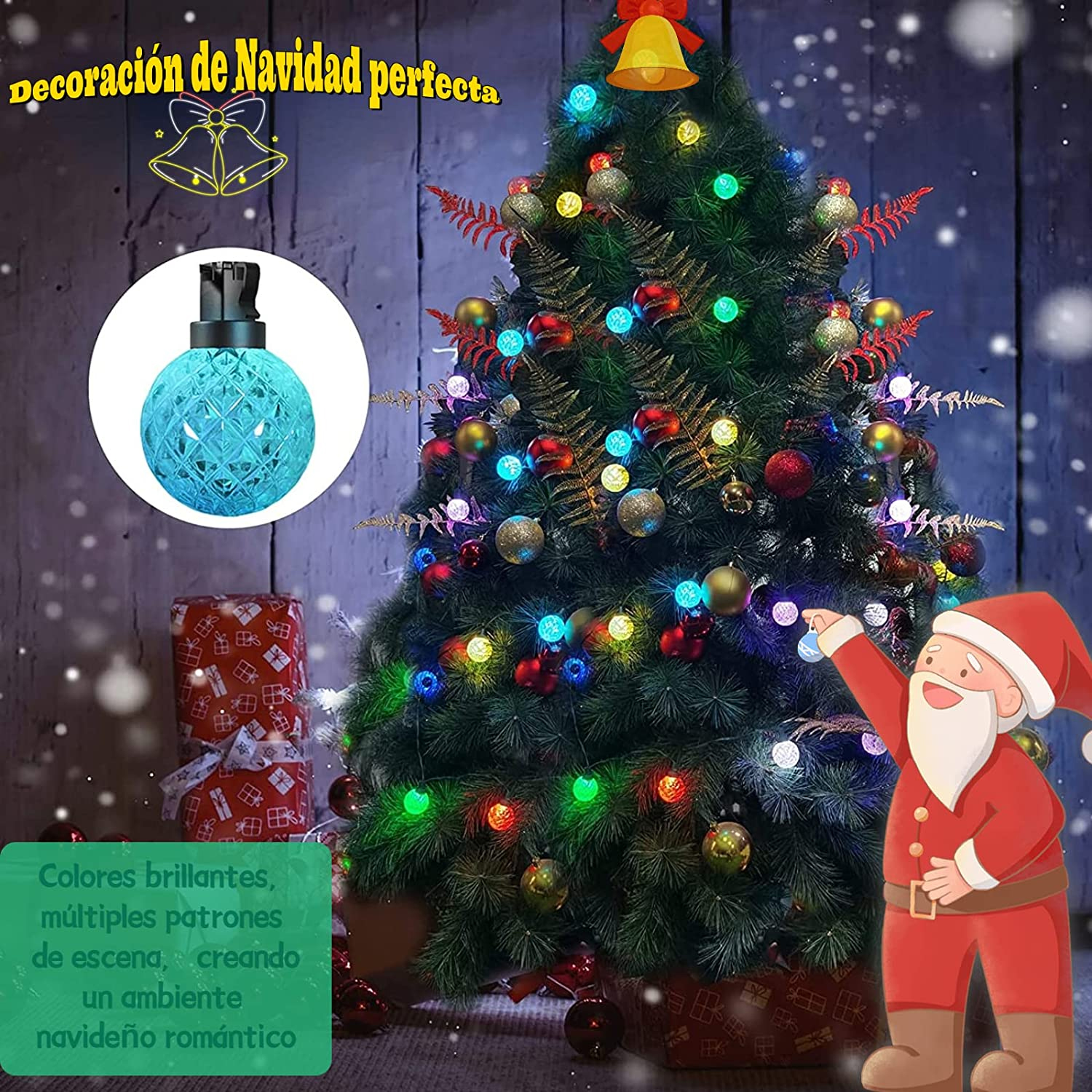 DOSYU 5M 25LED G40 Spherical Crystal Light String, IP65 Waterproof, Used for Christmas Decoration, Porch, Garden, Swimming Pool, Party, Campsite