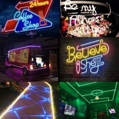 DOSYU 5m LED Strip Light Neon Flexible Bluetooth, IP65, RGB Strip Light with Remote Control, Home and Outdoor Decoration, DIY Decoration
